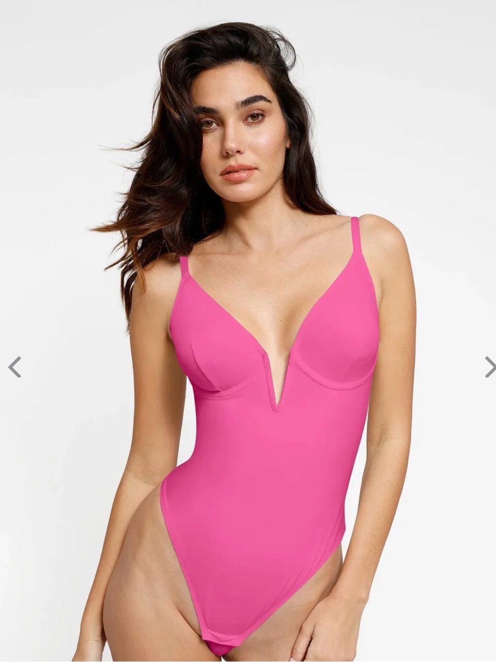 Popilush shapewear Deep V-Neck Low Back Sculpting Thong Bodysuit